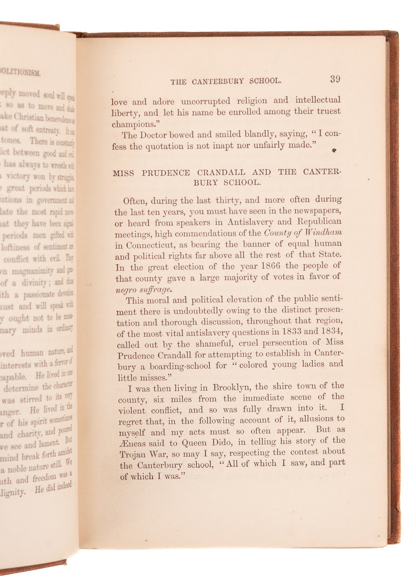 1869 SAMUEL J. MAY. Some Recollections of Black Leaders of Anti-slavery Conflict. Abolition.