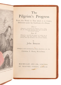 1936 JOHN BUNYAN. The Pilgrim's Progress in Crisp Period Leather Binding.