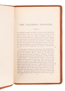 1936 JOHN BUNYAN. The Pilgrim's Progress in Crisp Period Leather Binding.
