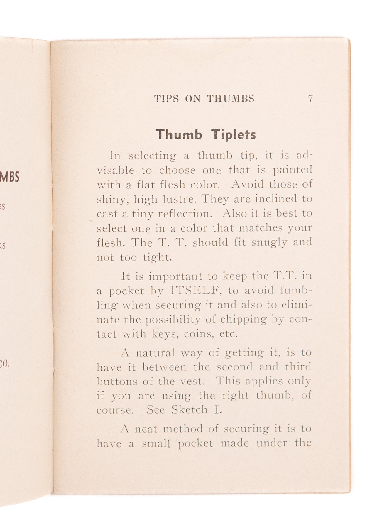 1936 STUART ROBSON. Tips on Thumbs. Influential Magician's First Publication.