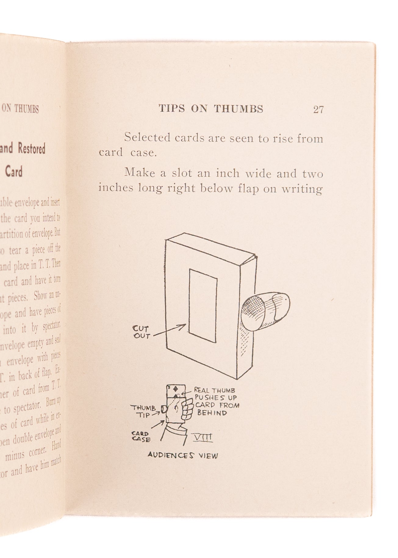 1936 STUART ROBSON. Tips on Thumbs. Influential Magician's First Publication.