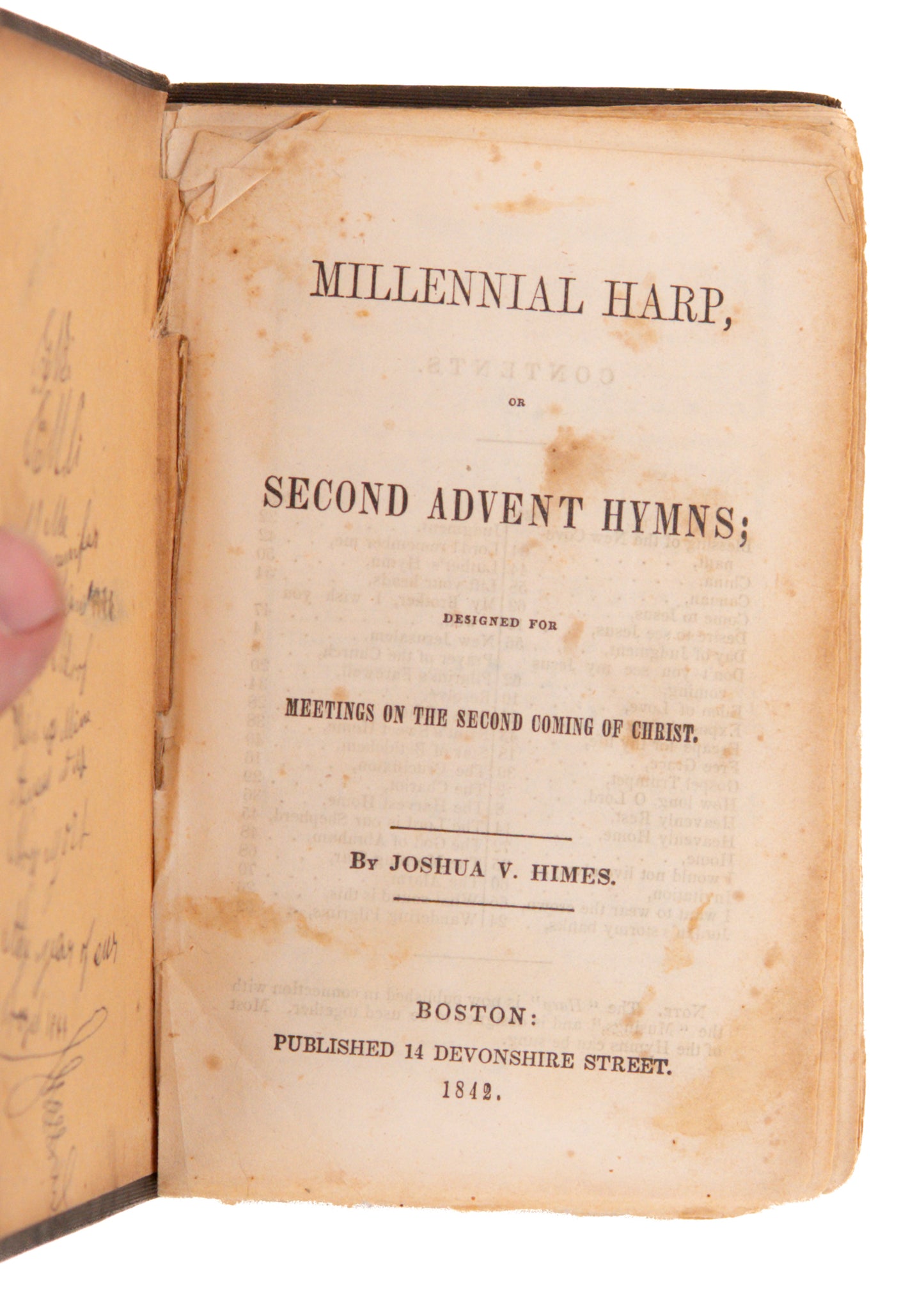 1842 ADVENTIST. The Millennial Harp and Millennial Musings - First Edition. William Miller.