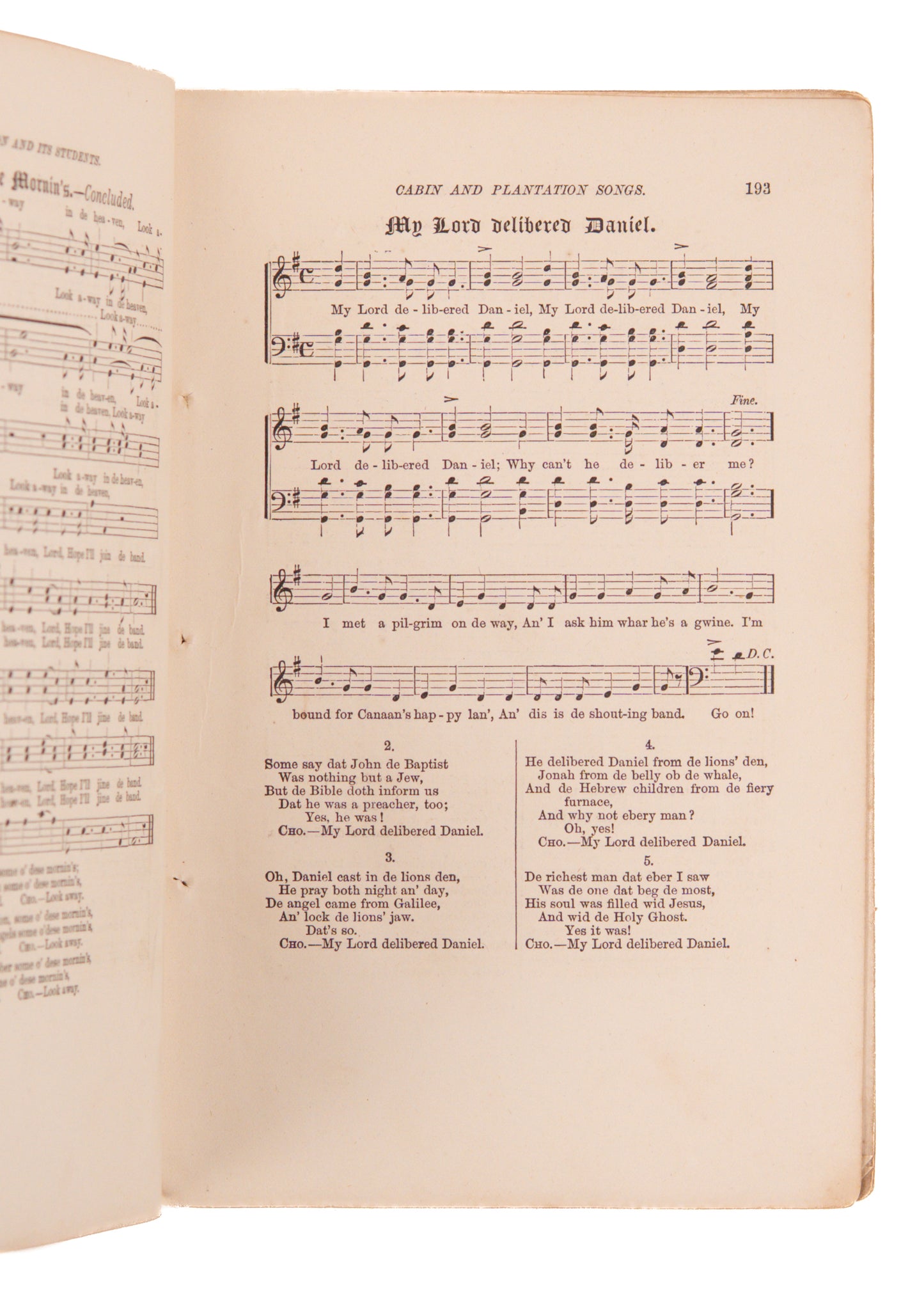 1877 SLAVERY SONGS. Cabin and Plantation Songs as Sung by Formerly Enslaved Persons.