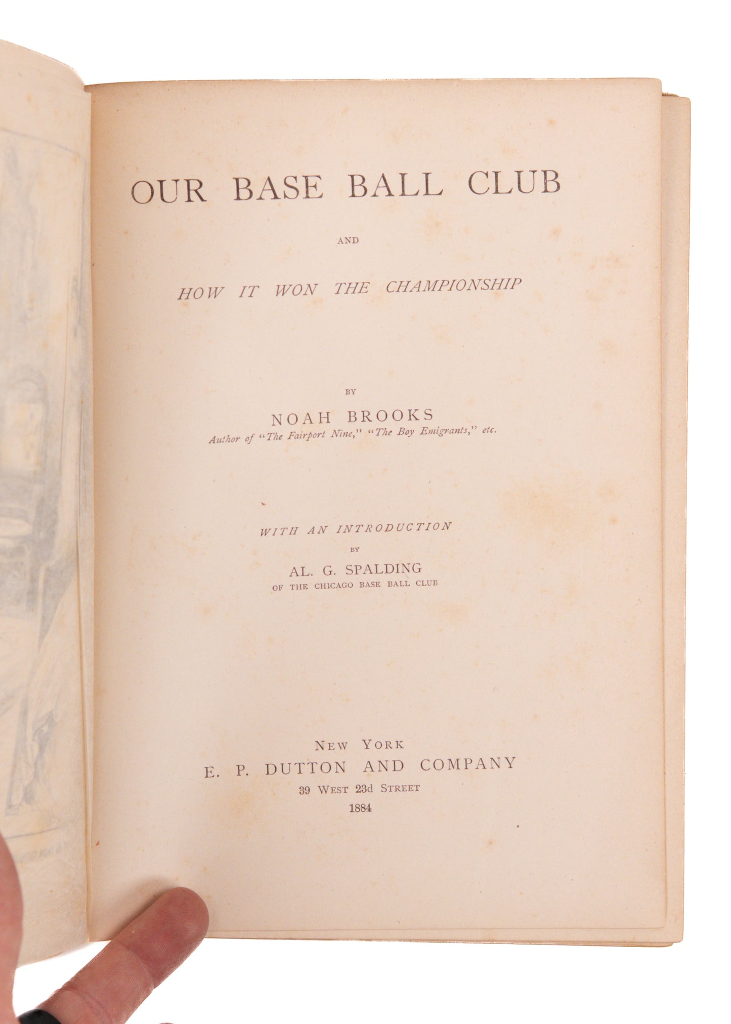 1884 BASEBALL. First Edition of the First Novel Devoted Exclusively to "America's Game."