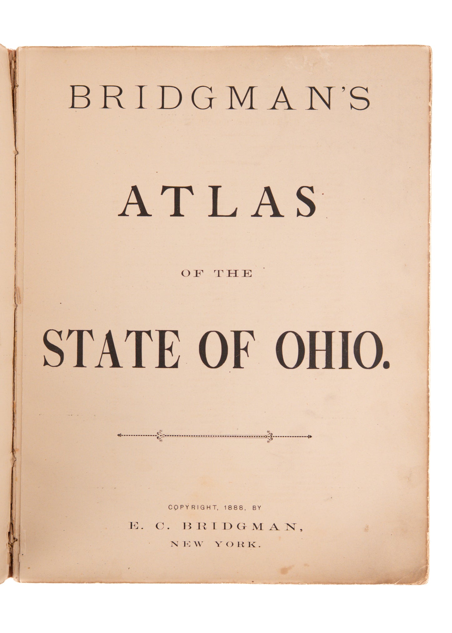 1888 OHIO ATLAS. Bridgman's Atlas of the State of Ohio. Exceptionally Scarce.