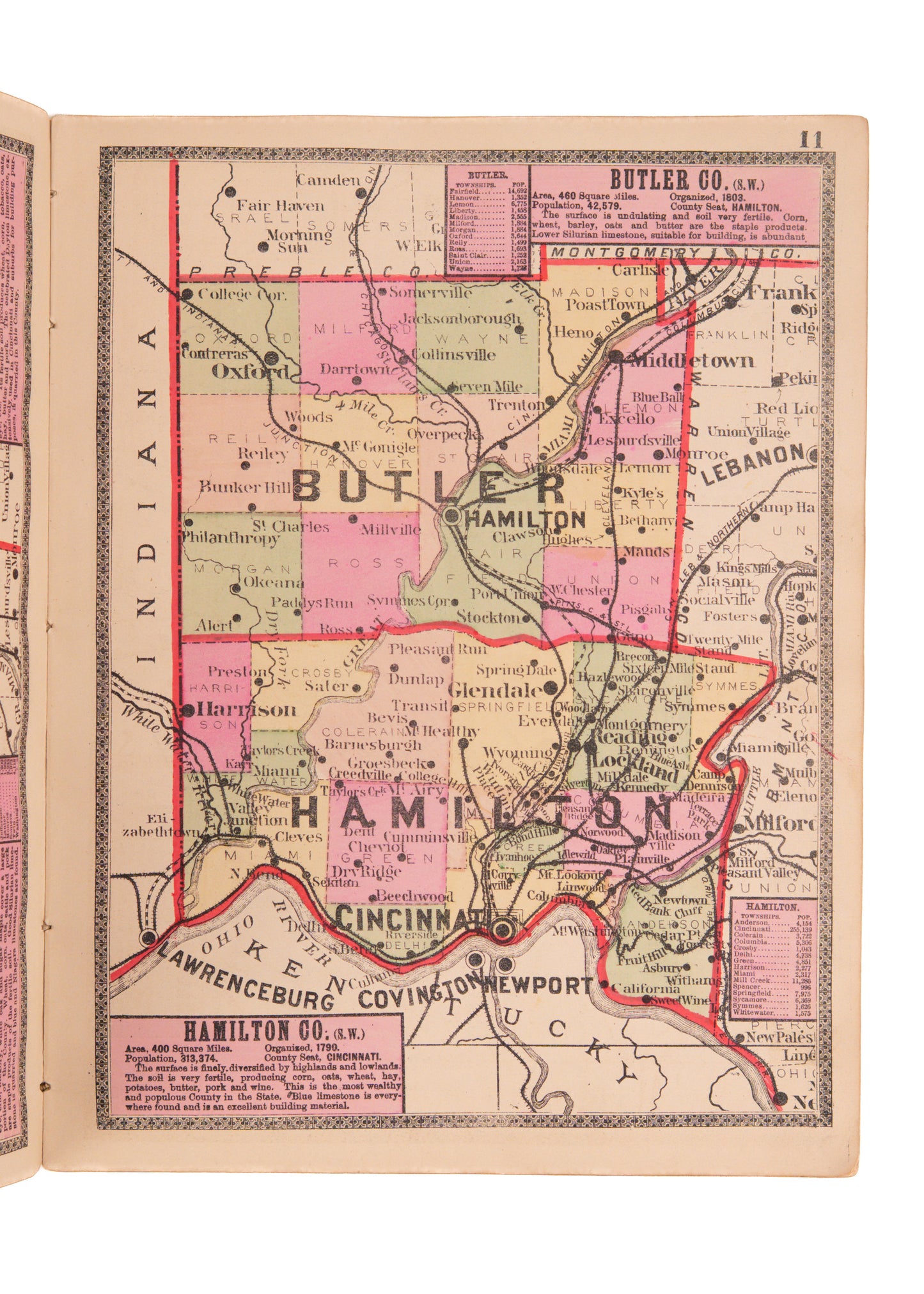 1888 OHIO ATLAS. Bridgman's Atlas of the State of Ohio. Exceptionally Scarce.