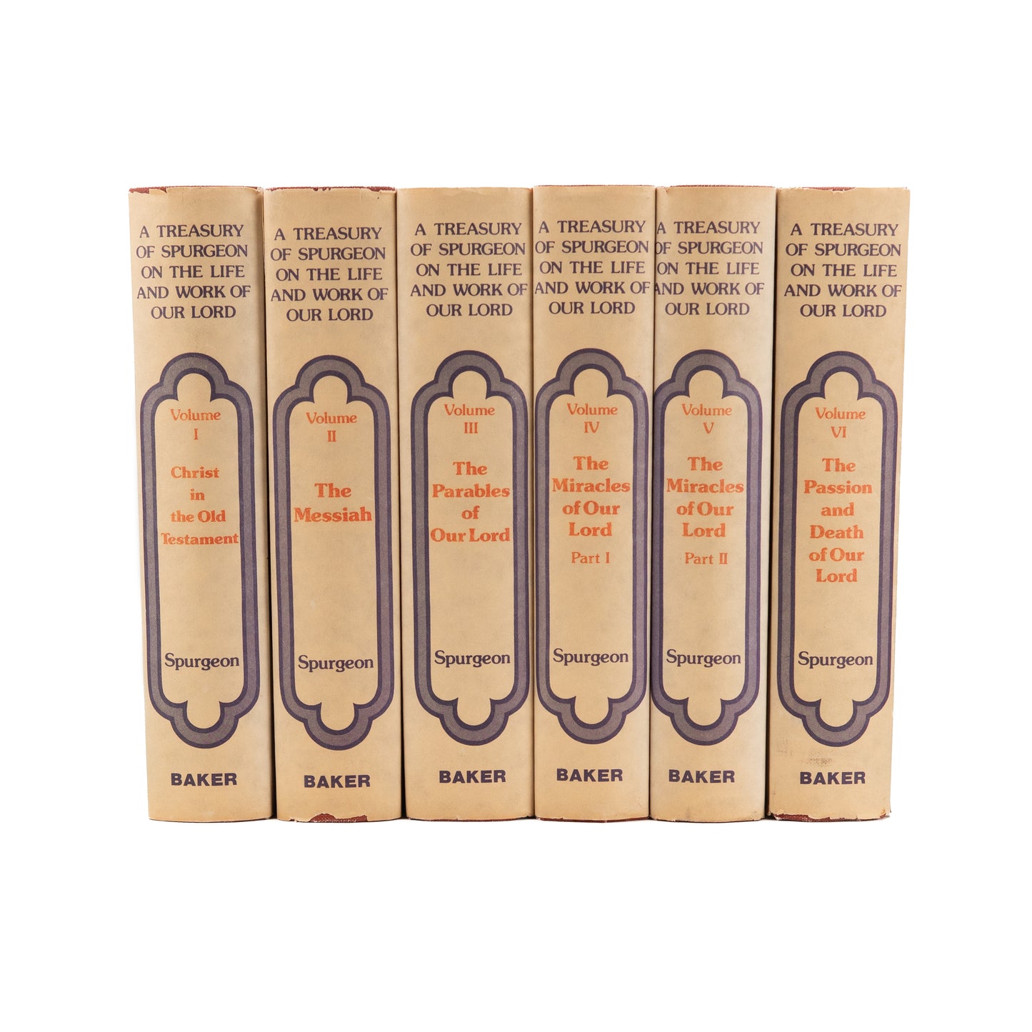 1960's CHARLES H. SPURGEON. A Treasury of Surgeon on the Life and Work of Our Lord. Six Volume Set.