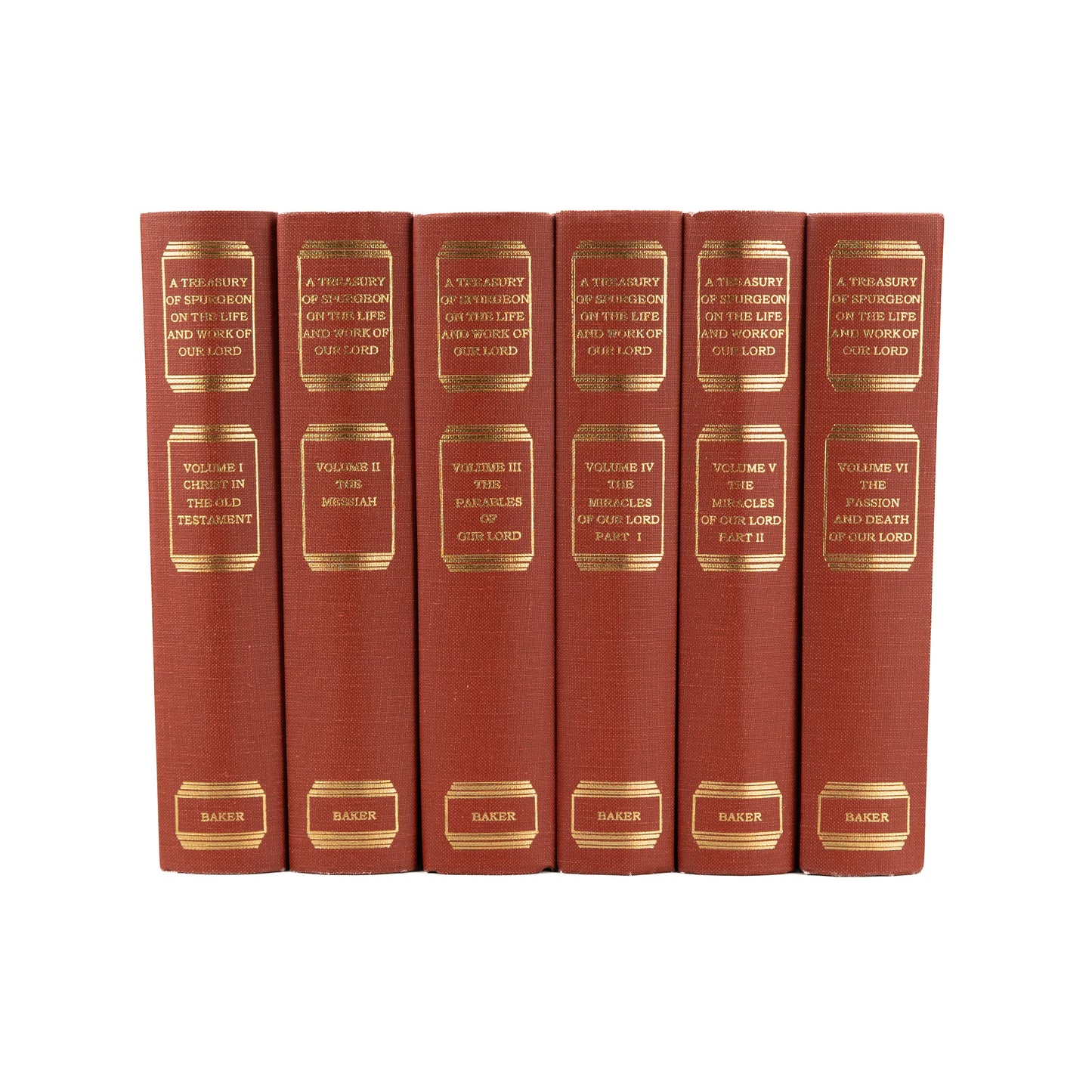 1960's CHARLES H. SPURGEON. A Treasury of Surgeon on the Life and Work of Our Lord. Six Volume Set.