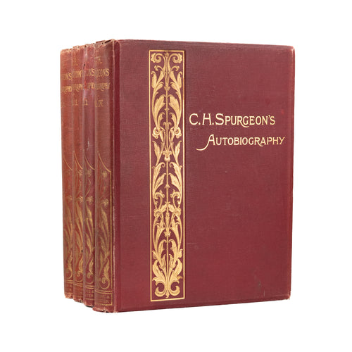 1897 MRS. C. H. SPURGEON. C. H. Spurgeon's Autobiography. Four Large Folios. First Edition.