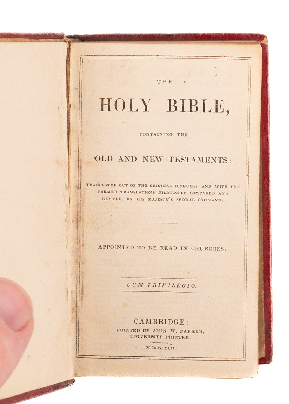 1840 THE HOLY BIBLE. Absolute Stunner in Elaborate Embossed Leather. Superb.