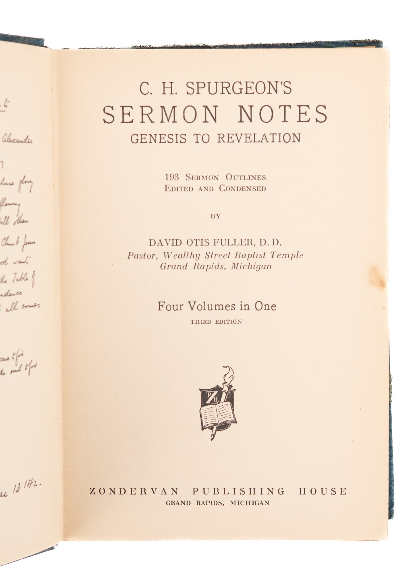 1950's DAVID OTIS FULLER. C. H. Spurgeon's Sermon Notes Genesis to Revelation.