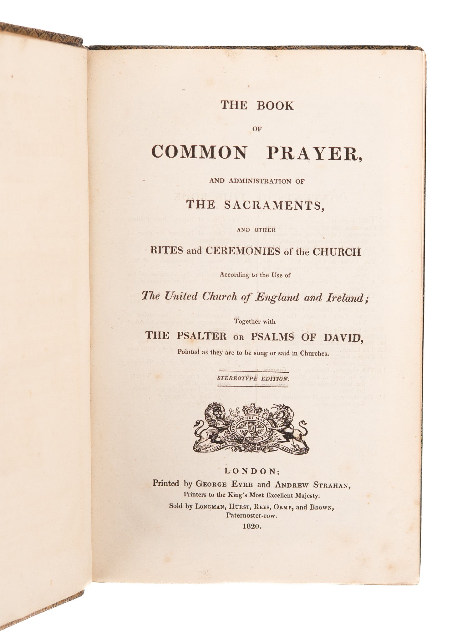 1818 HOLY BIBLE & BOOK OF COMMON PRAYER. Set in Elaborate Fine Leather Bindings.