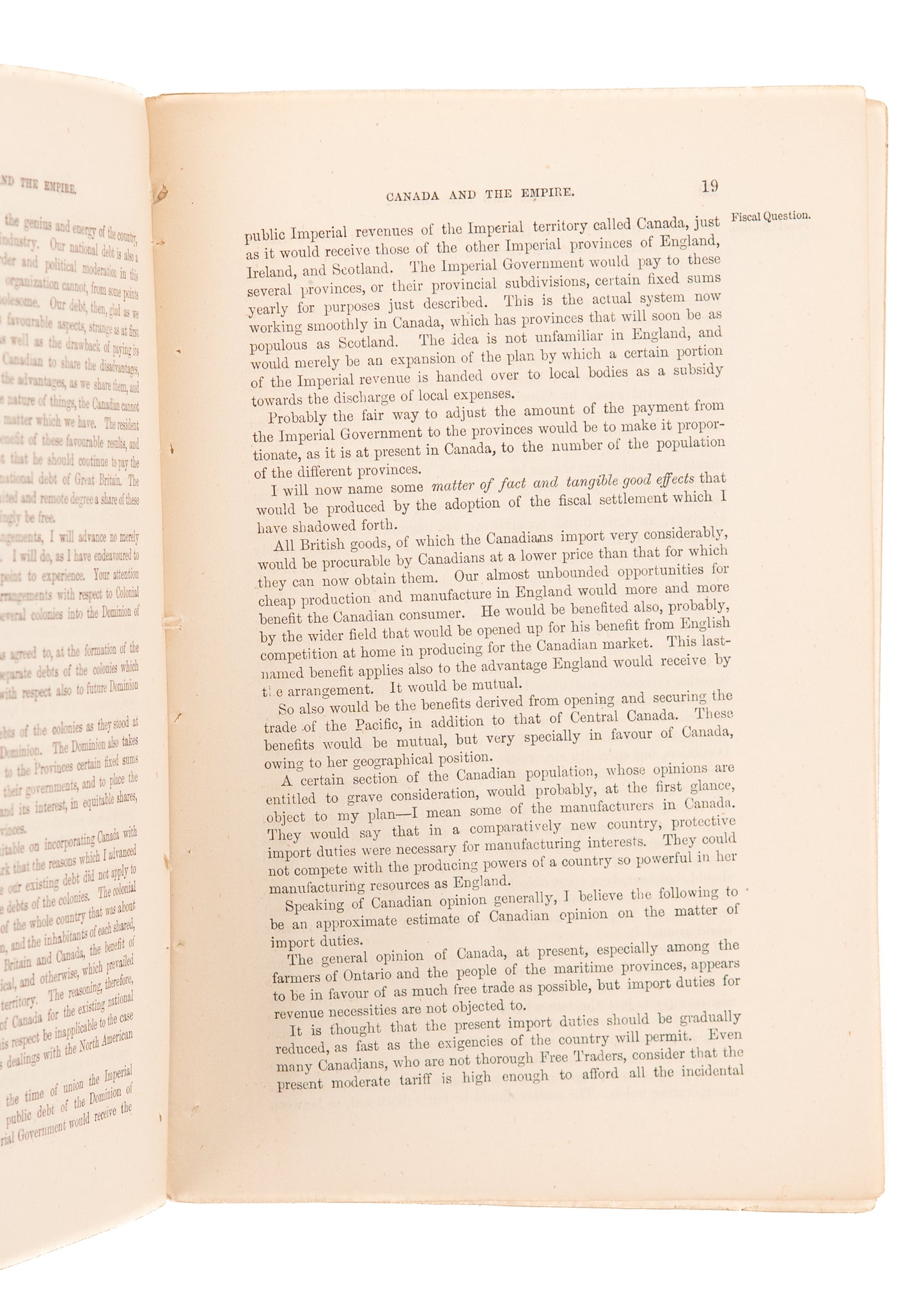 1873 GILBERT MALCOLM SPROAT. Canada Always Suspect of Absorption into United States.