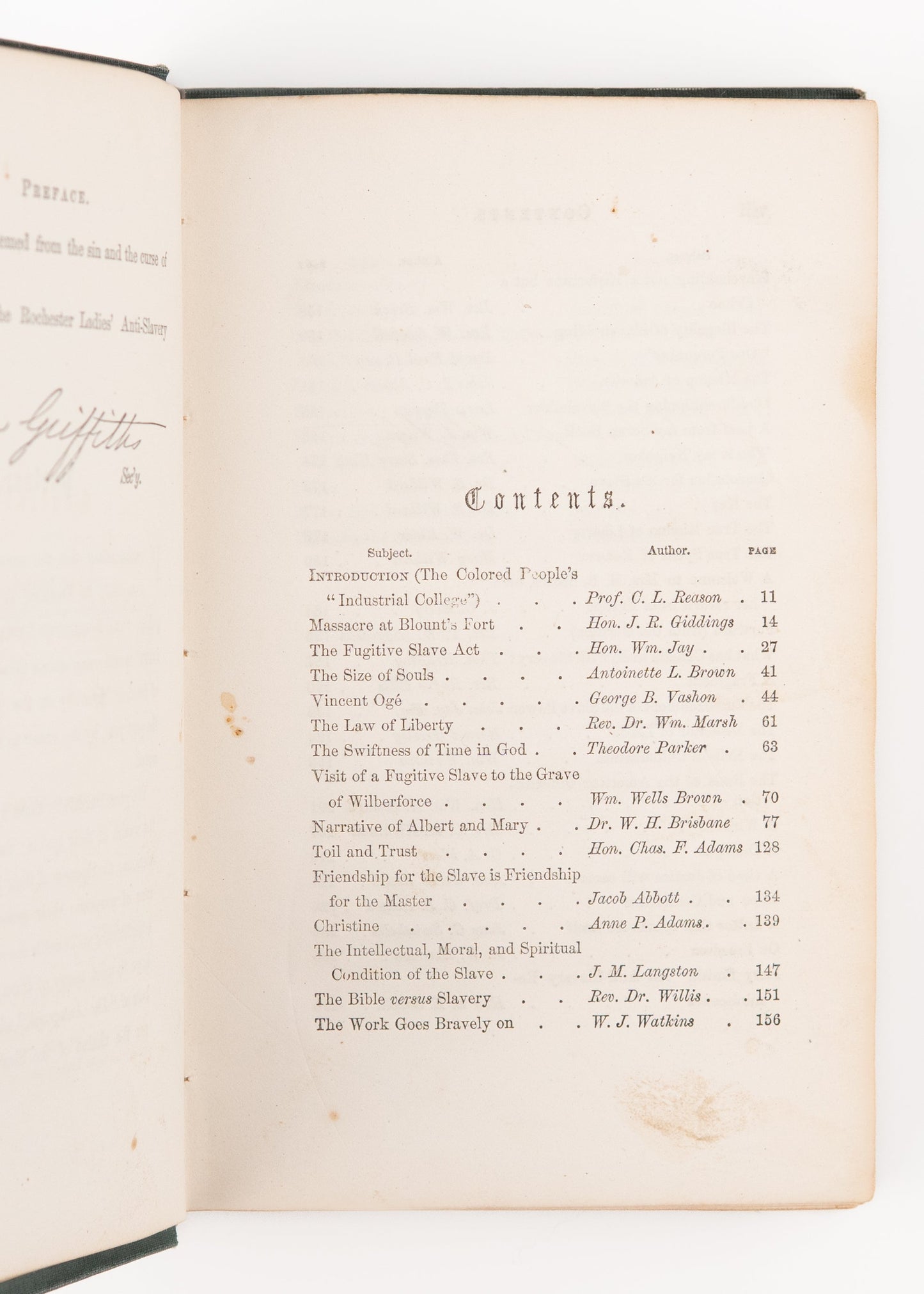 1854 FREDERICK DOUGLASS / SLAVERY. First Edition of Autographs For Freedom. Anti-Slavery Society.