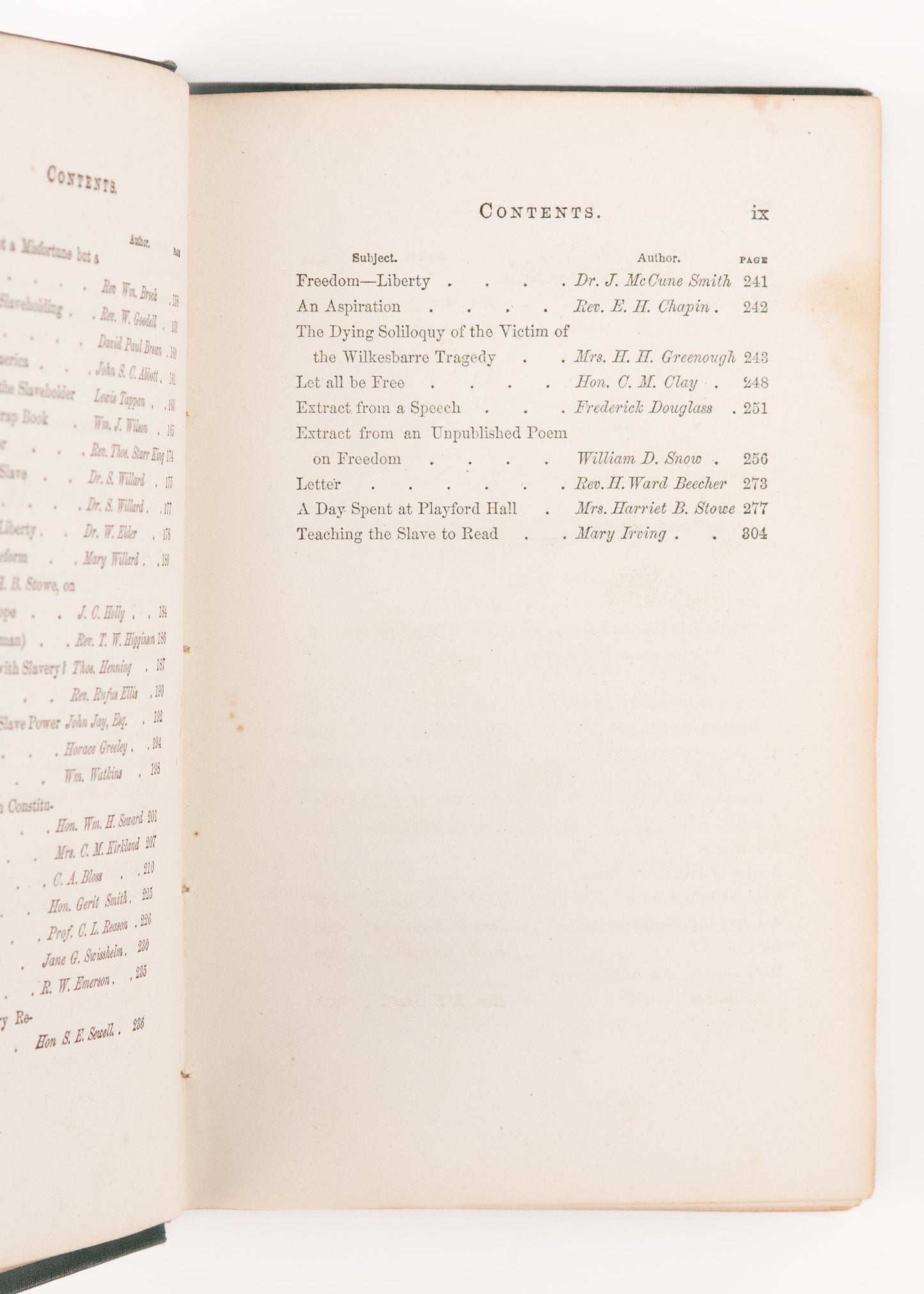 1854 FREDERICK DOUGLASS / SLAVERY. First Edition of Autographs For Freedom. Anti-Slavery Society.