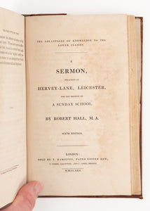 1822 ROBERT HALL. Sammelband of Rare Baptist Sermons. Holy Spirit, War, Educating the Poor, etc.,