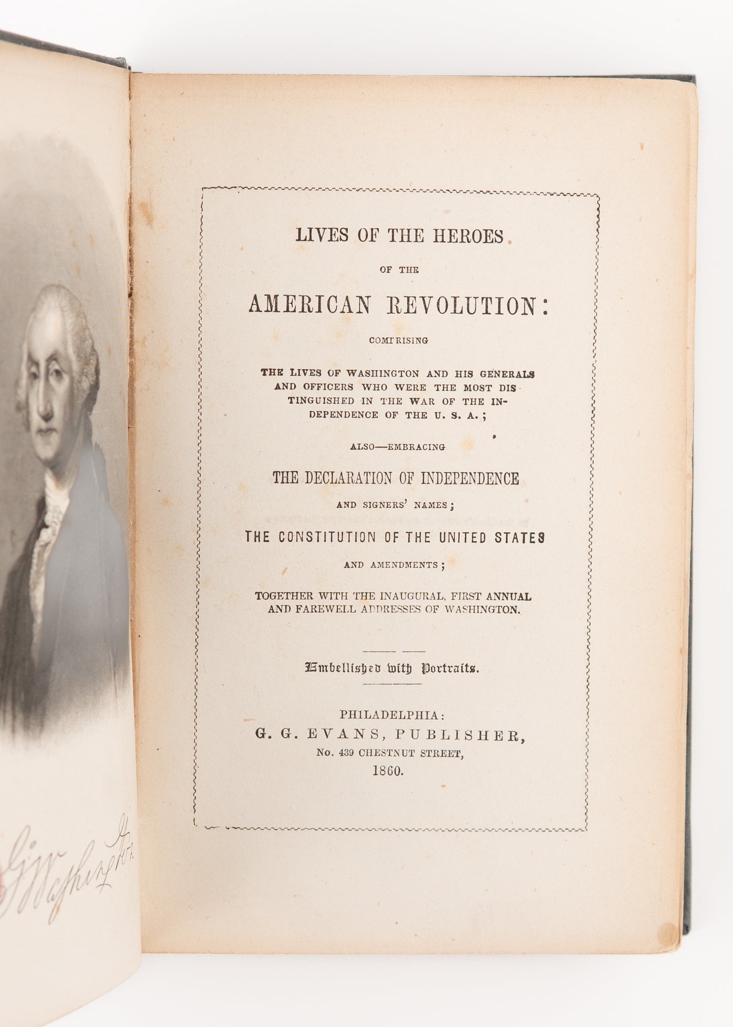 1860 AMERICAN REVOLUTION. Lives of Heroes of the Revolution. George Washington & His Generals.