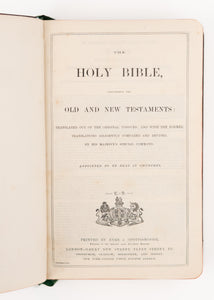 1900 THE HOLY BIBLE. Fine London Edition in Full Calf and Brilliantly Gilt Foredges.