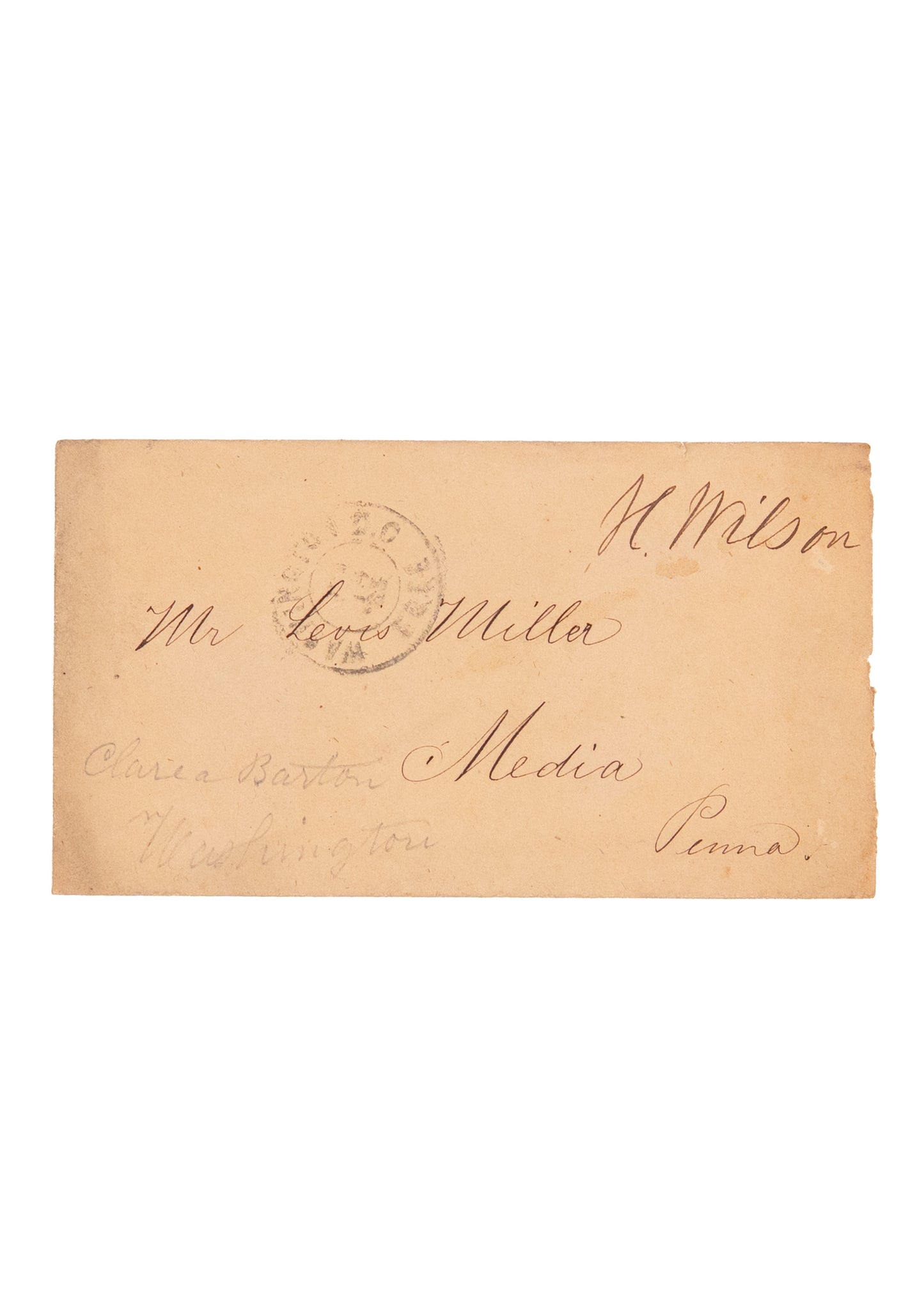 1865 CLARA BARTON. Superb Autograph Letter as Head of Office of Missing Soldiers of the Union Army.