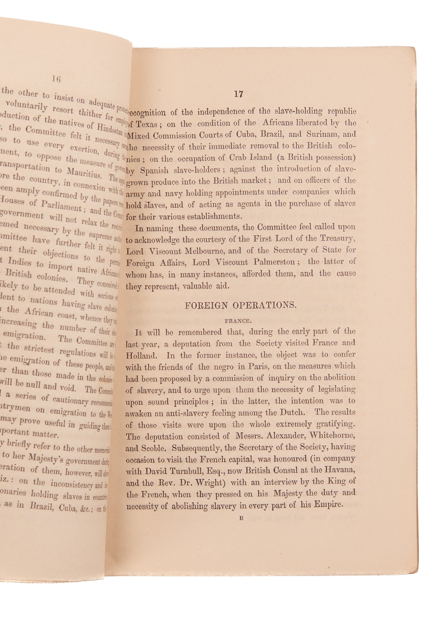 1841 BRITISH ANTI-SLAVERY SOCIETY. First Report after the World Anti-Slavery Convention.