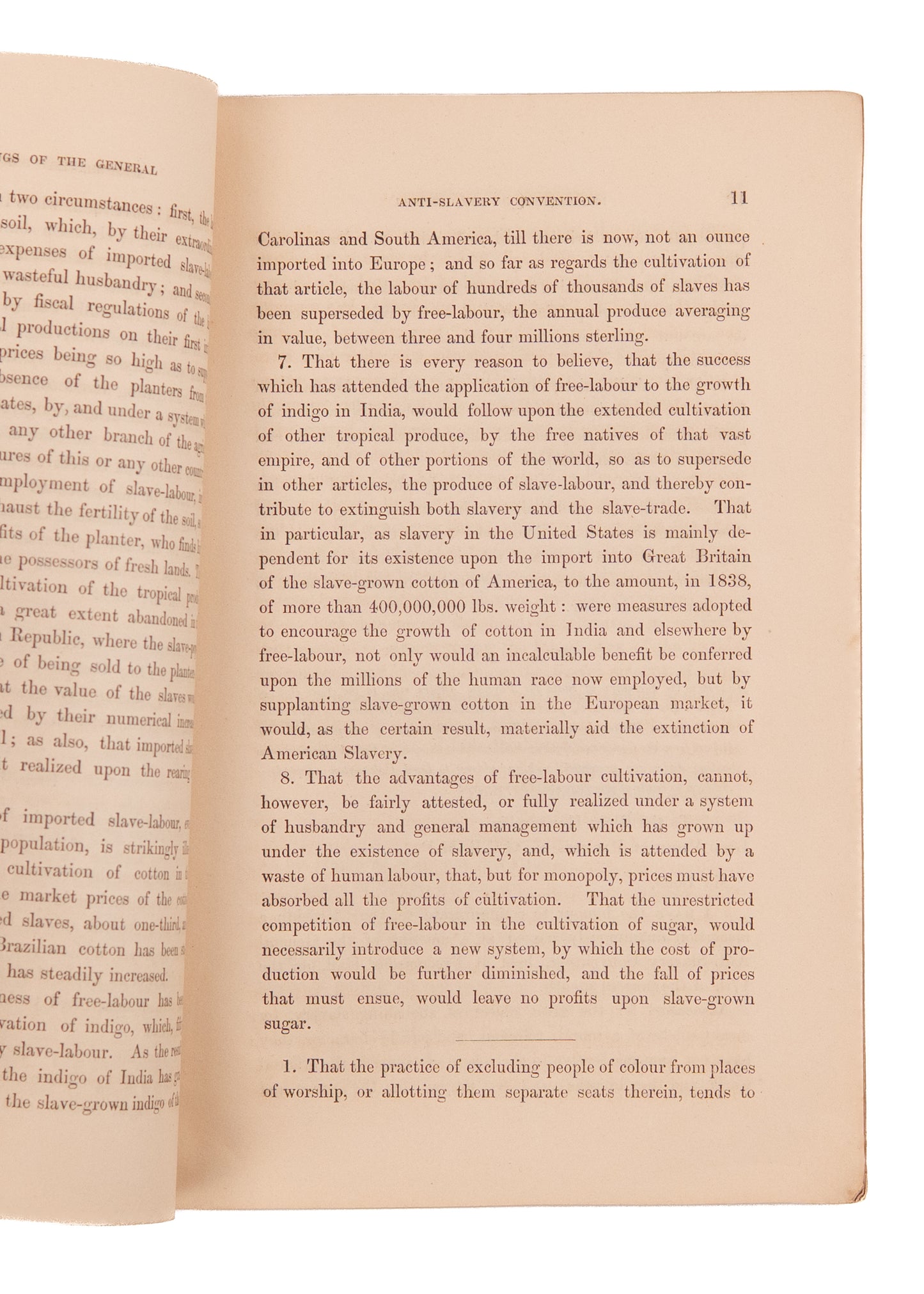 1840 WORLD ANTI-SLAVERY CONVENTION. Minutes of the First World-Anti-Slavery Convention. Excellent.