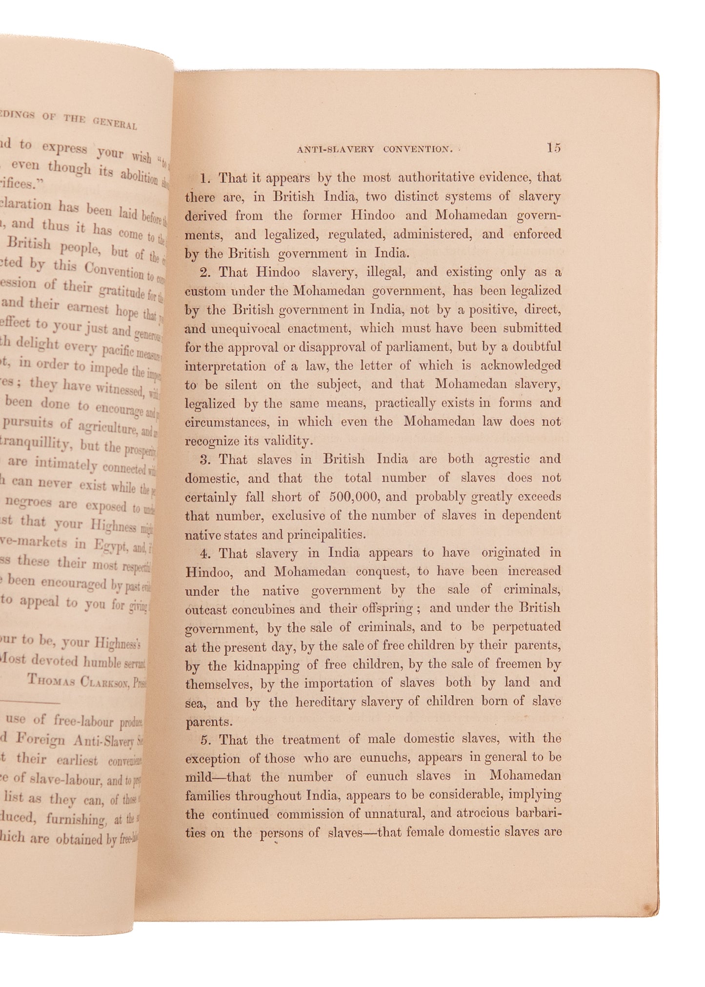 1840 WORLD ANTI-SLAVERY CONVENTION. Minutes of the First World-Anti-Slavery Convention. Excellent.