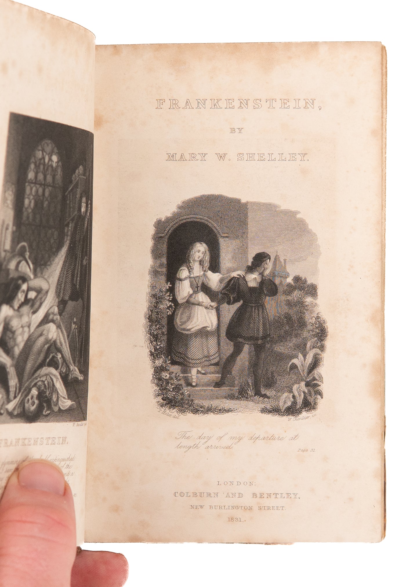 1831 MARY SHELLEY. Frankenstien; Or, the Modern Prometheus. First Illustrated Edition.