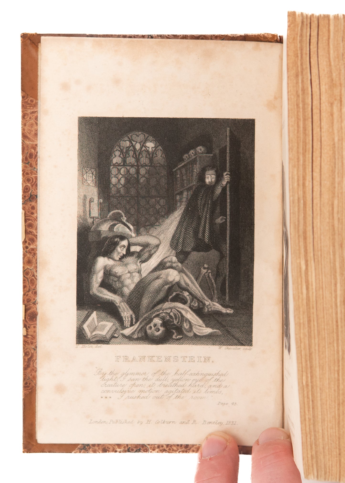 1831 MARY SHELLEY. Frankenstien; Or, the Modern Prometheus. First Illustrated Edition.