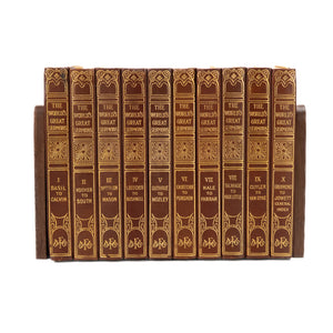 1908 THE WORLD'S GREAT SERMONS. Ten Volume Set in the Rare Quarter Leather Variant.