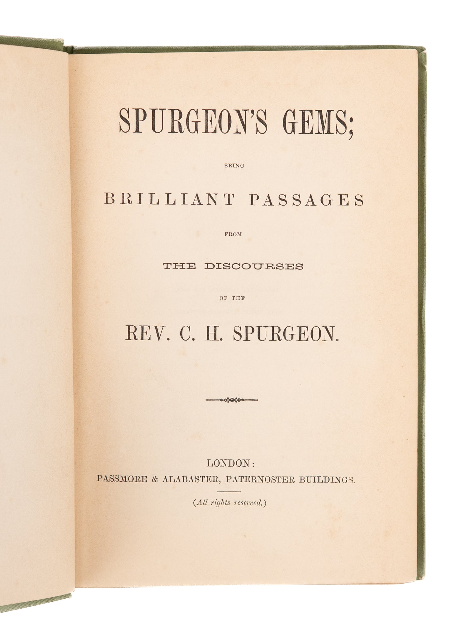 1890 C. H. SPURGEON. Spurgeon's Gems. In Victorian Passmore & Alabaster Binding.