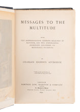 Load image into Gallery viewer, 1892 CHARLES HADDON SPURGEON. Messages to the Multitude. Signed by Mrs. Spurgeon!