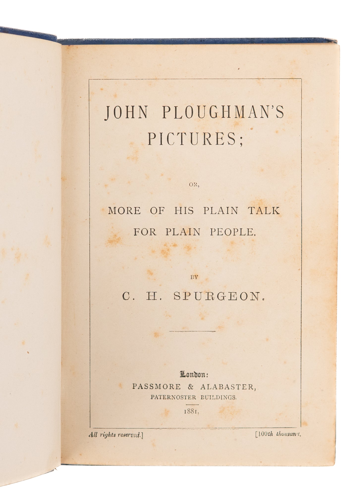 1881 C. H. SPURGEON. John Ploughman's Pictures. Attractive Victorian Edition.