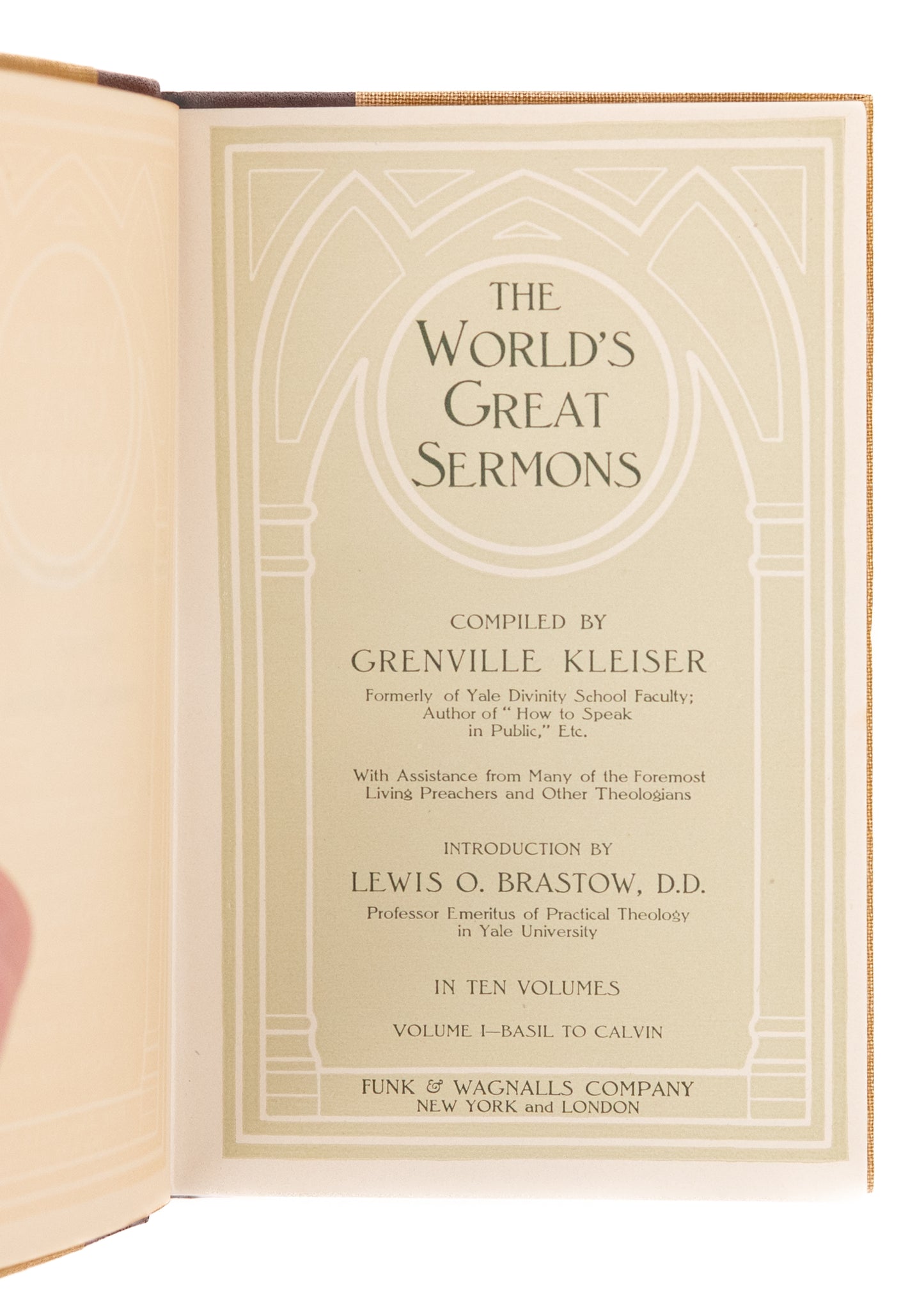 1908 THE WORLD'S GREAT SERMONS. Ten Volume Set in the Rare Quarter Leather Variant.