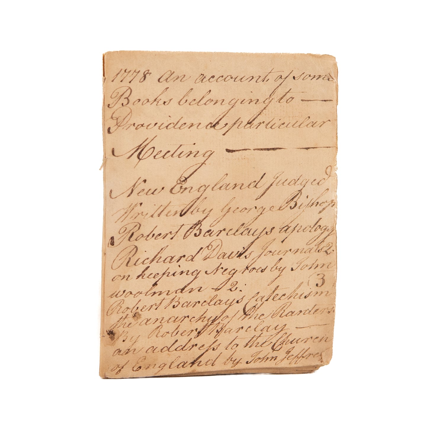 1735 QUAKER MSs. On the Sinfulness of Gravestones. Early Quaker Discipline.