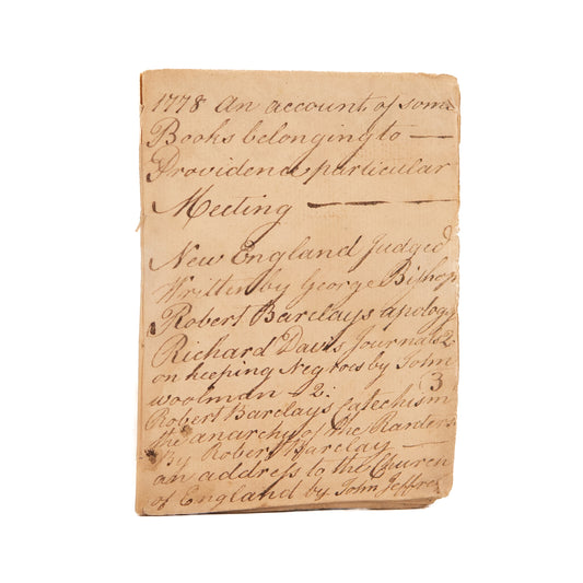 1735 QUAKER MSs. On the Sinfulness of Gravestones. Early Quaker Discipline.