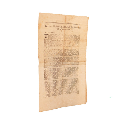 1742 PHILADELPHIA ELECTION RIOT. Quakers Argue against the Dangers of Executive Branch Overreach.