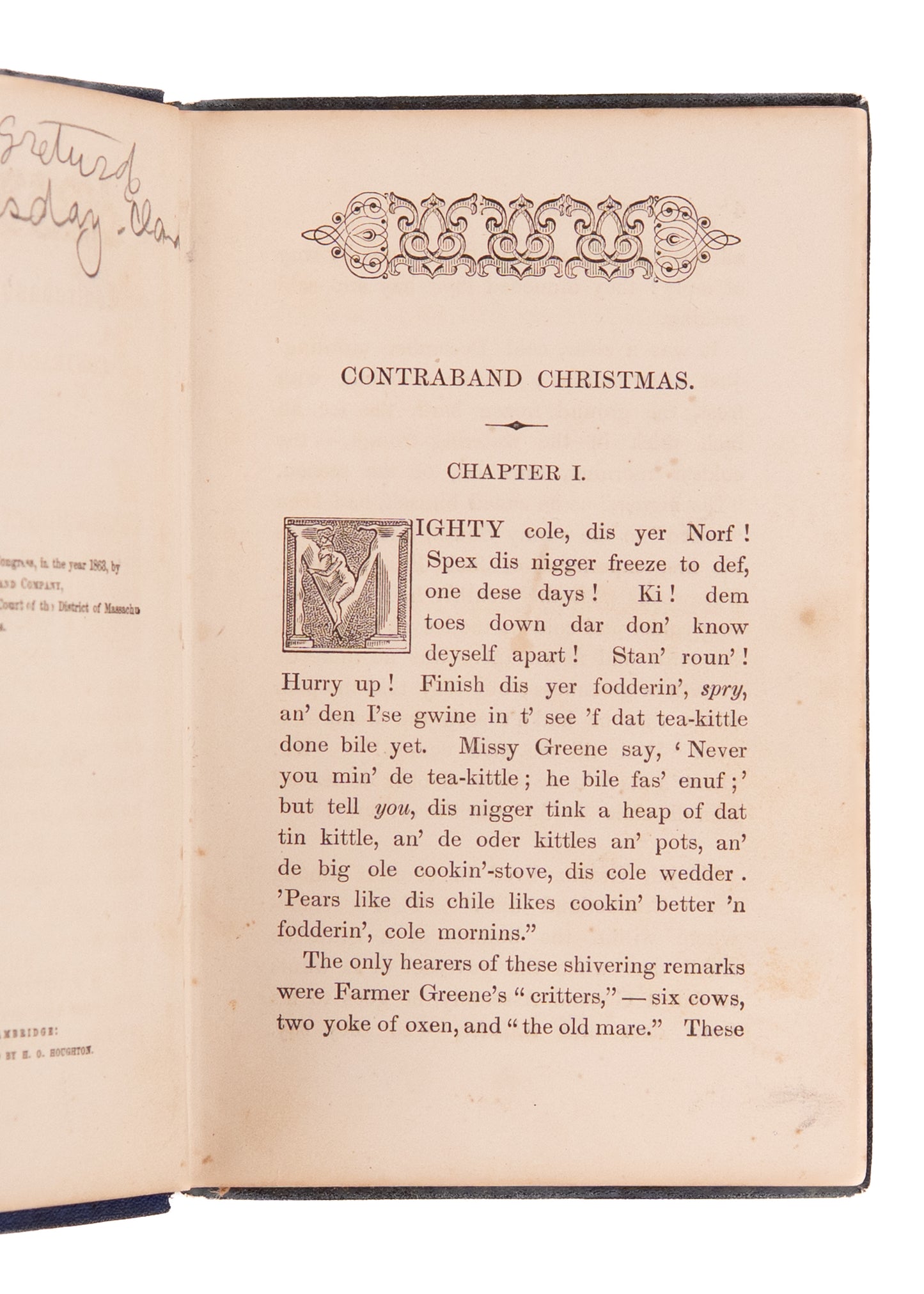 1865 FREED SLAVES' FIRST CHRISTMAS. Rare Emancipation Proclamation & Meaning of the "N" Word.
