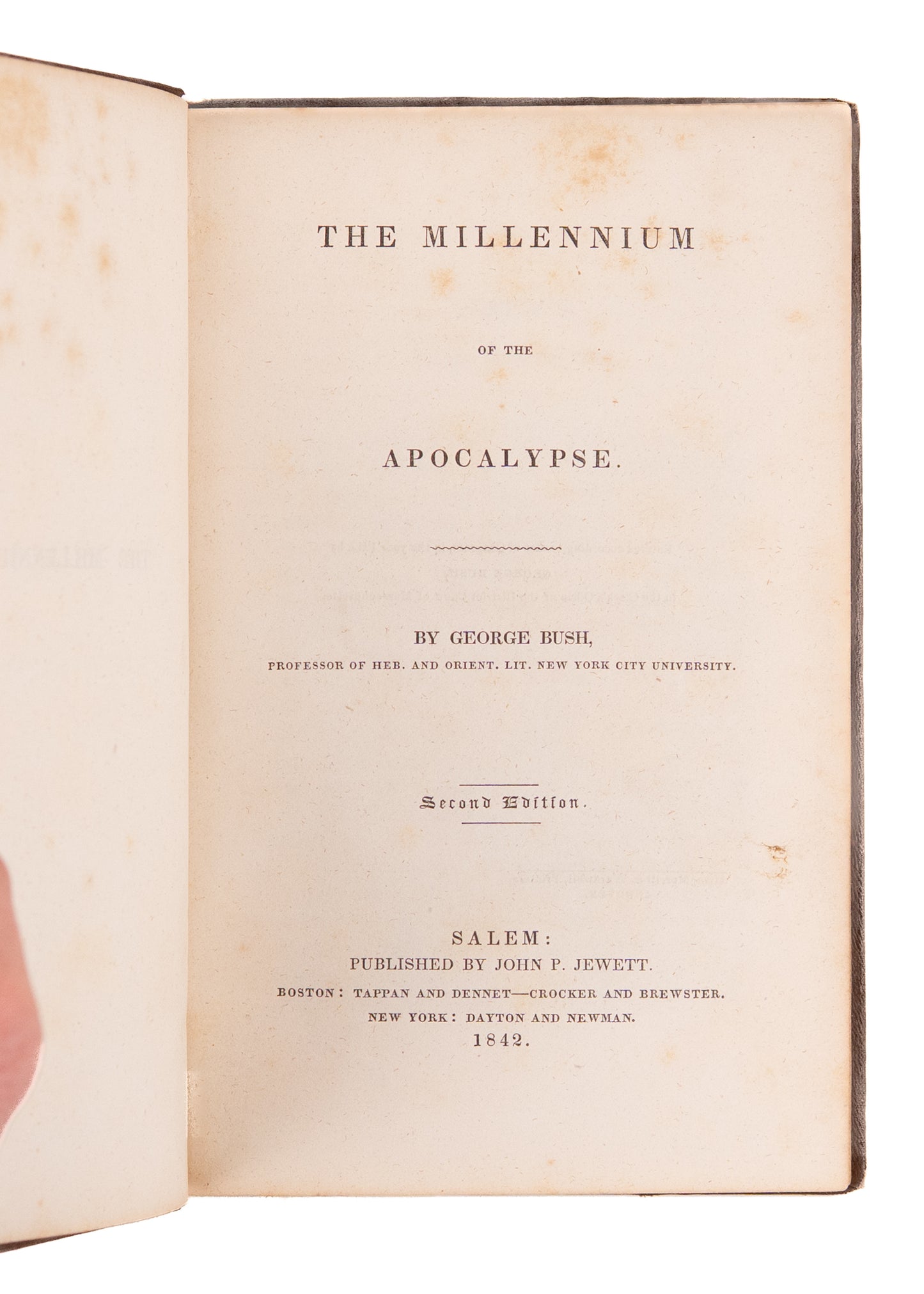 1842 ANTI-ADVENTIST. The Millennium of the Apocalypse. Rare Re-Issue for "Great Disappointment."