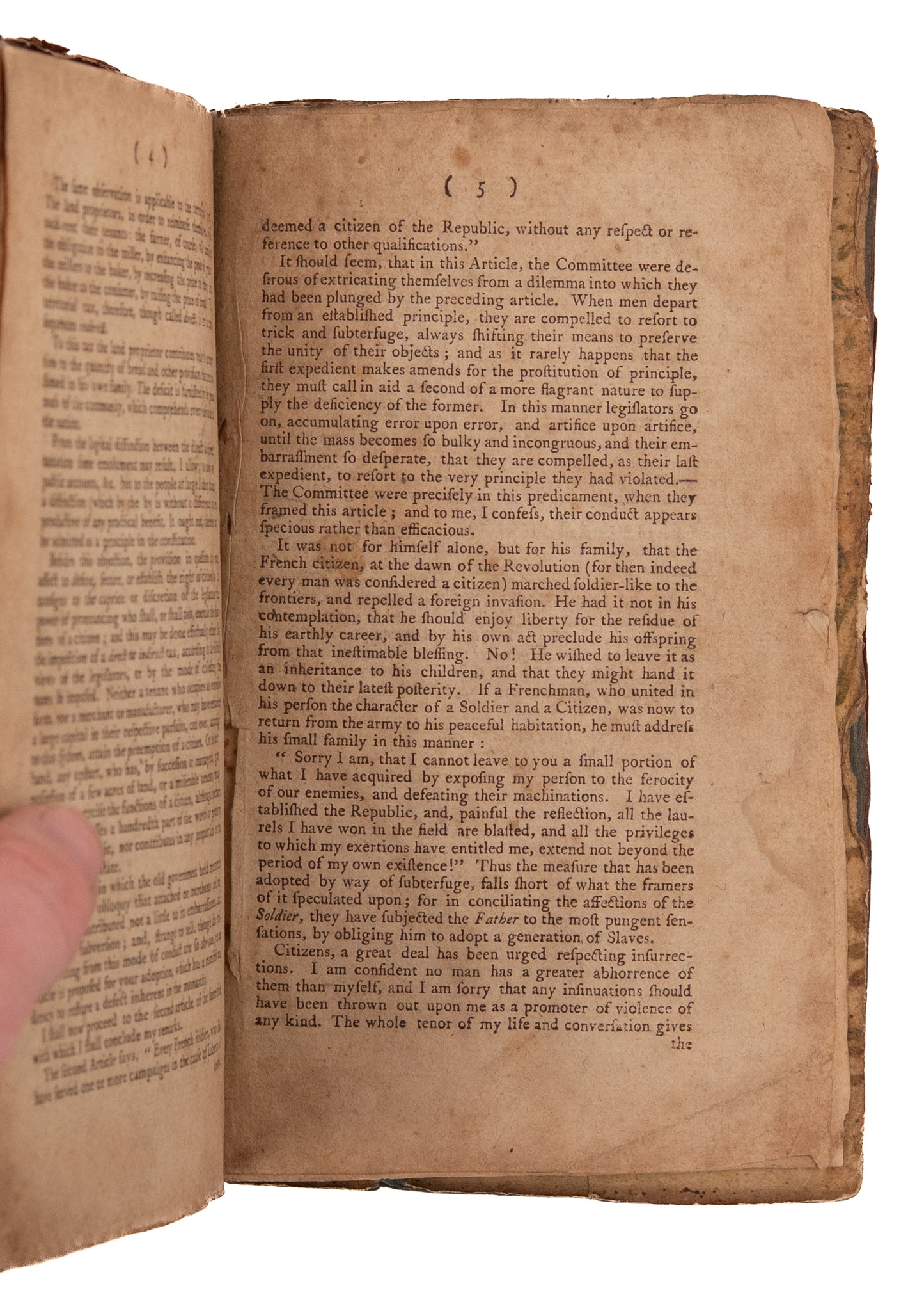 1795 THOMAS PAINE. Dissertation on the First Principles of Government + First Edition Speech. Rare.