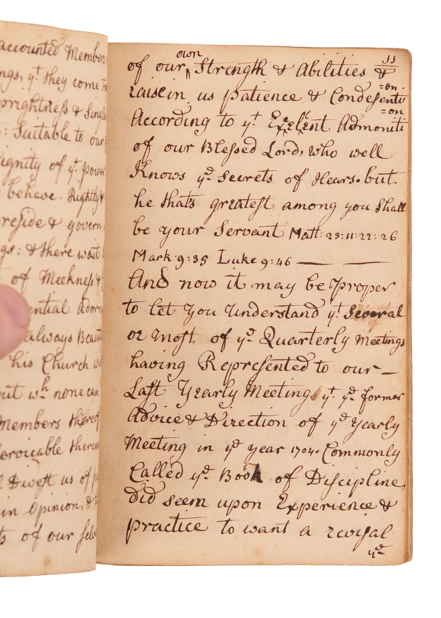 1719 / 1747 QUAKER DISCIPLINE. Rare Early Quaker Anti-Slavery Sentiment, Interactions with Indians, &c.