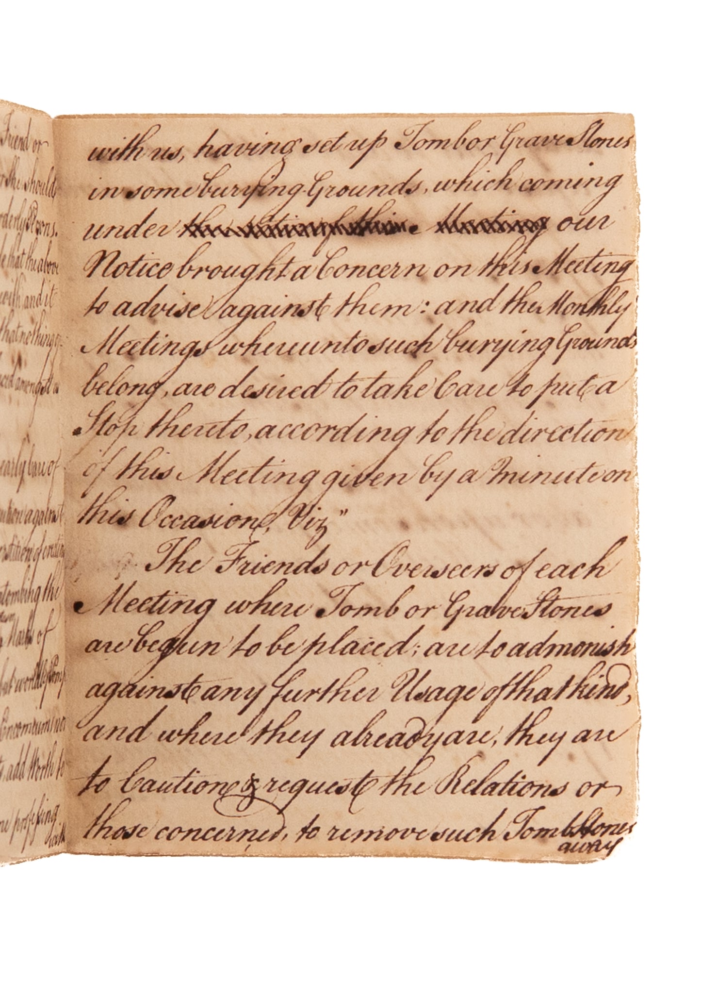 1735 QUAKER MSs. On the Sinfulness of Gravestones. Early Quaker Discipline.