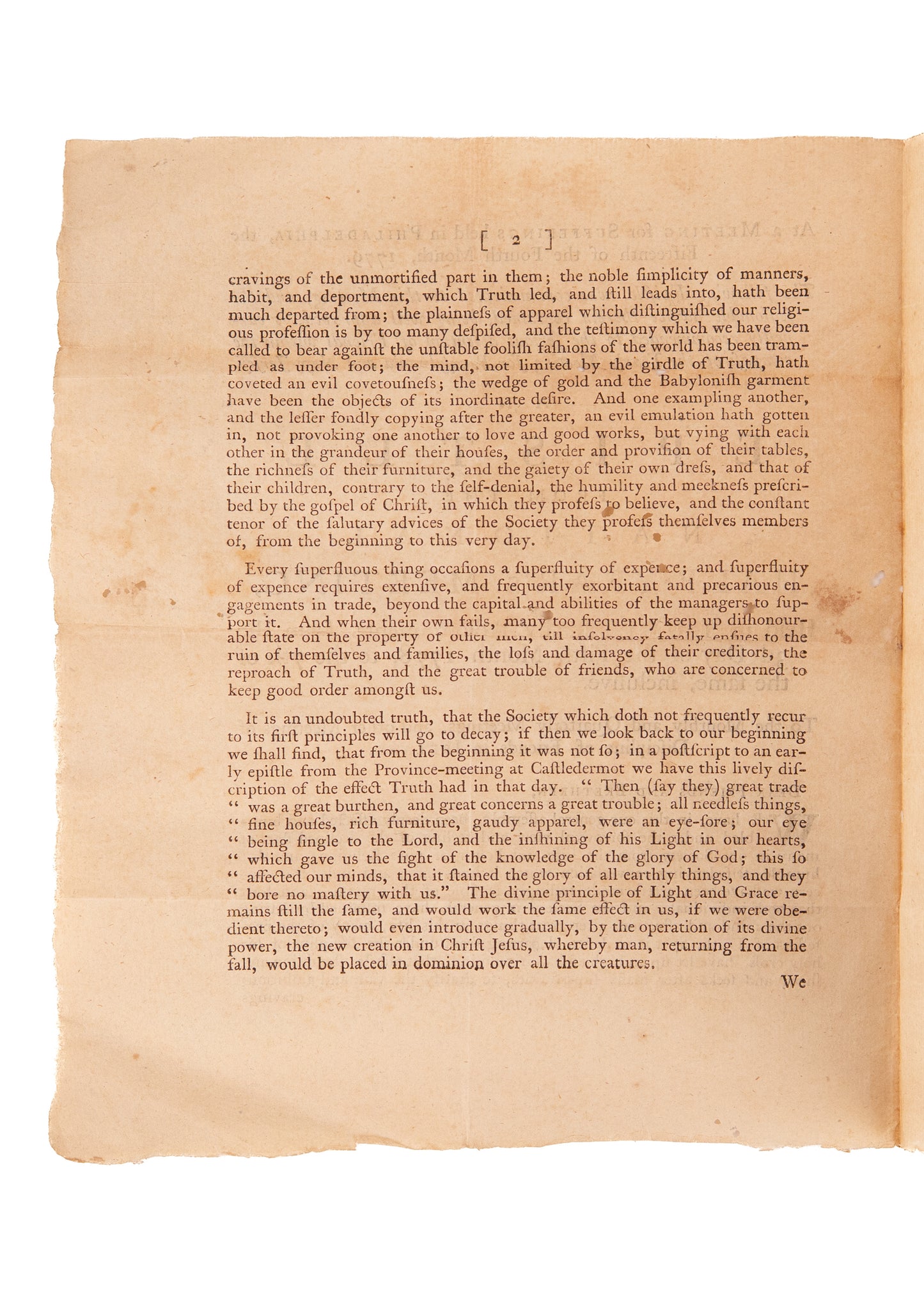 1779 RELIEF OF SUFFERING QUAKERS. The American Revolution God's Judgment against Wealthy Quakers?