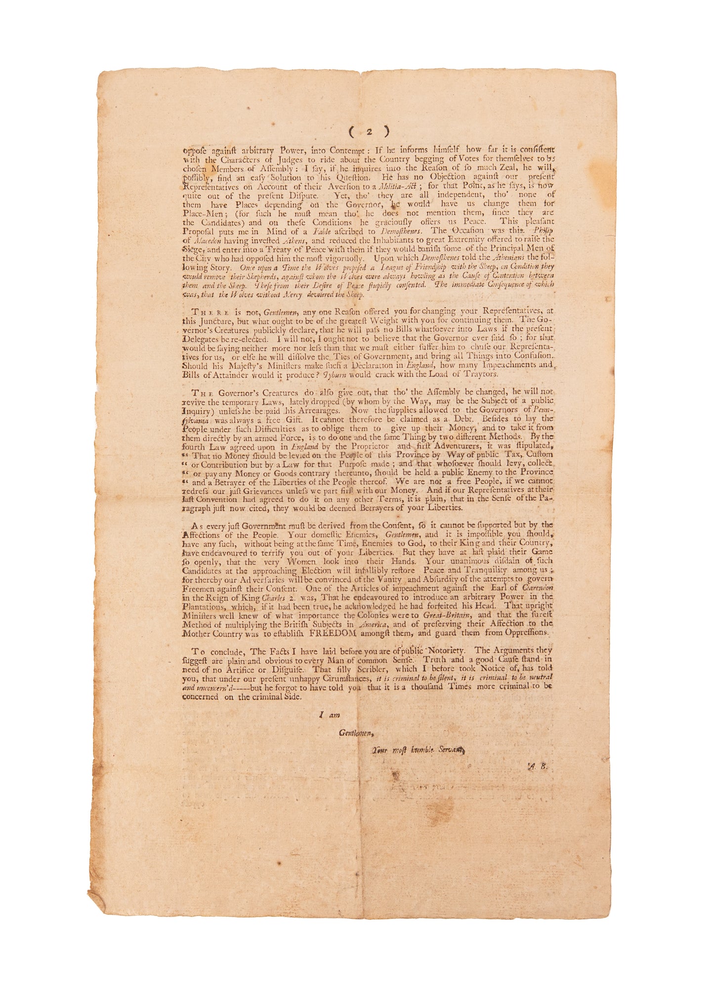 1742 PHILADELPHIA ELECTION RIOT. Quakers Argue against the Dangers of Executive Branch Overreach.