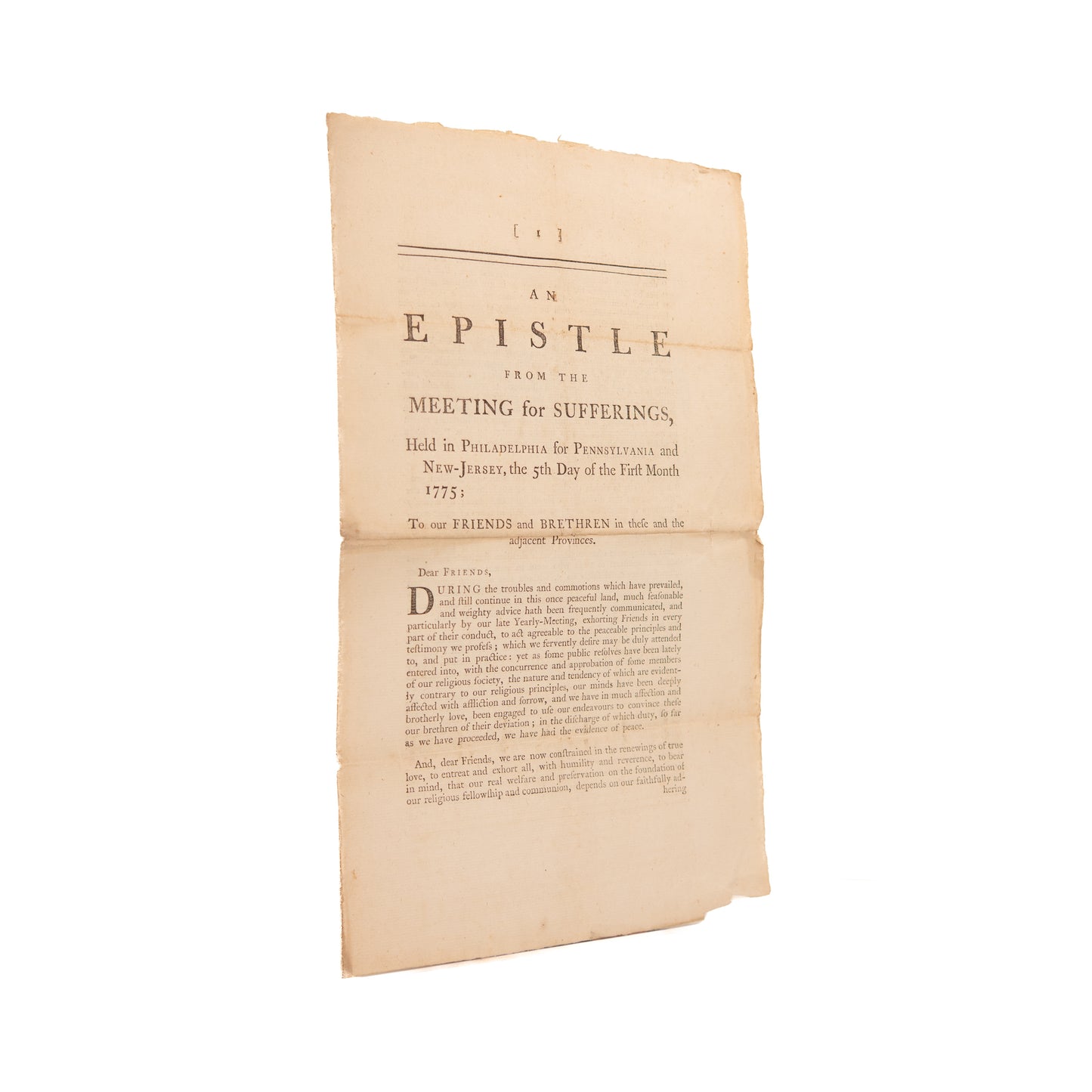 1775 BATTLES OF LEXINGTON & CONCORD. Quakers Warned Revolutionary Participation is Gospel Unfaithfulness.
