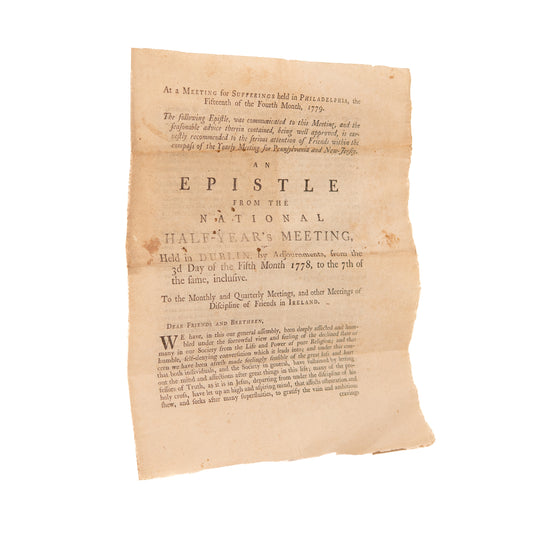 1779 RELIEF OF SUFFERING QUAKERS. The American Revolution God's Judgment against Wealthy Quakers?