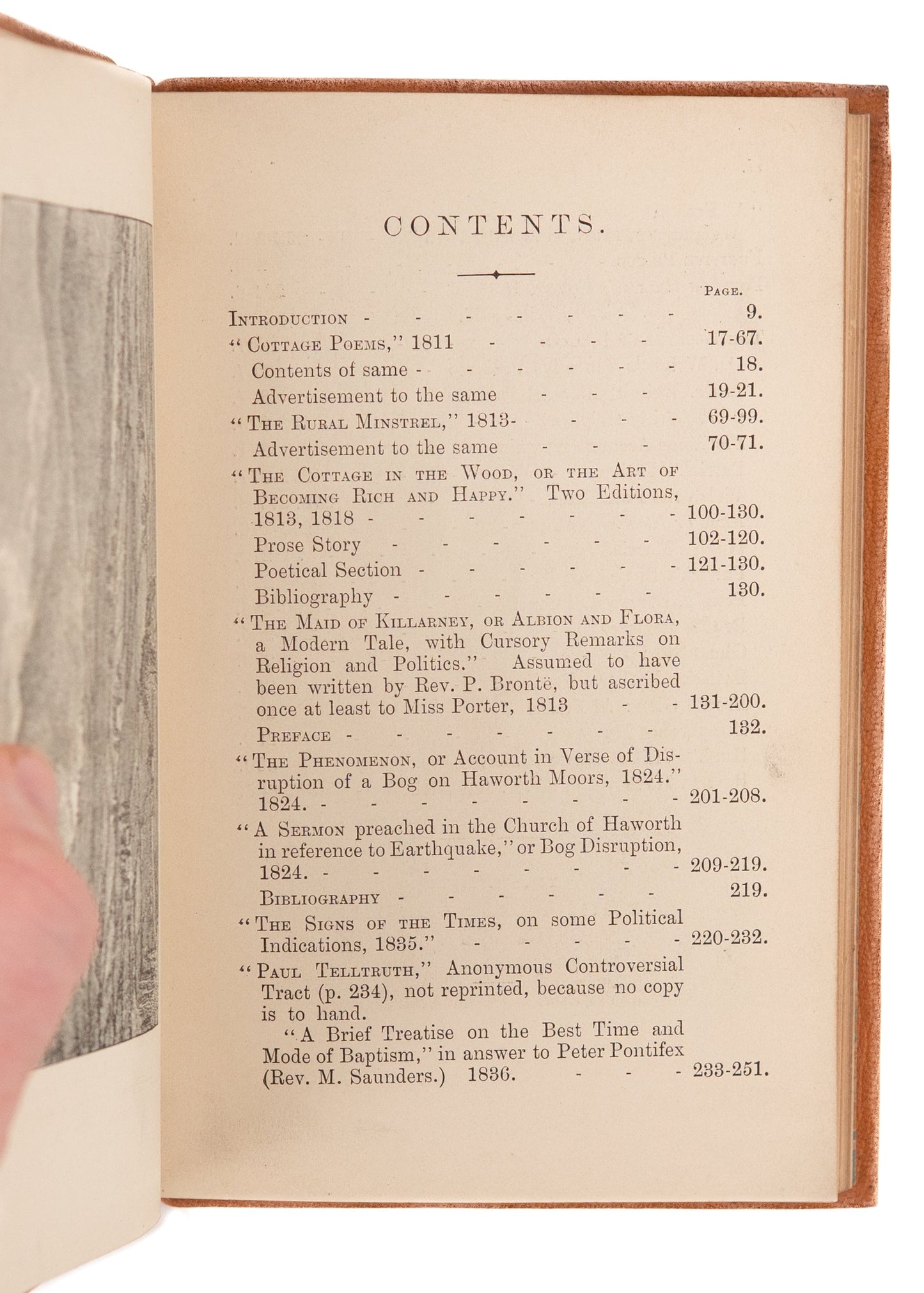 1898 PATRICK BRONTE. Works of Father of Bronte Sisters in Full Leather Binding. First Edition.