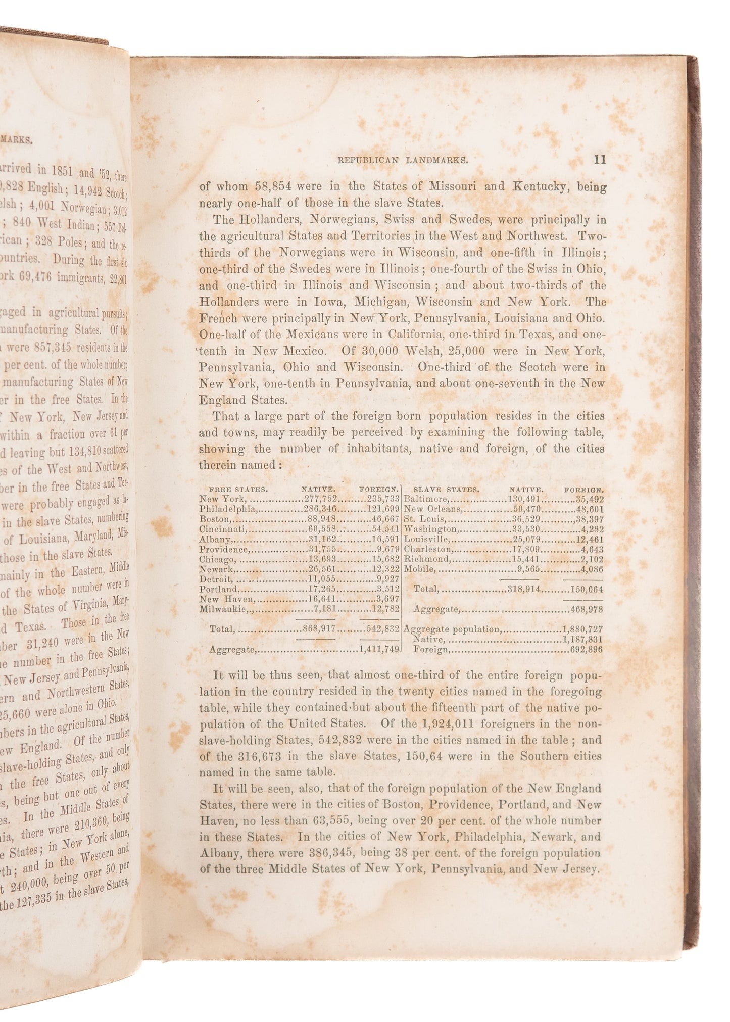 1856 REPUBLICAN ANTI-IMMIGRATION. Rare Work on Dangers of Immigration that Feels "Familiar."