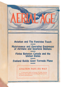 1923 AERIAL AGE MAGAZINE. Female Pilots, Dirigibles, Henry Ford, Hot Air Balloons, &c.