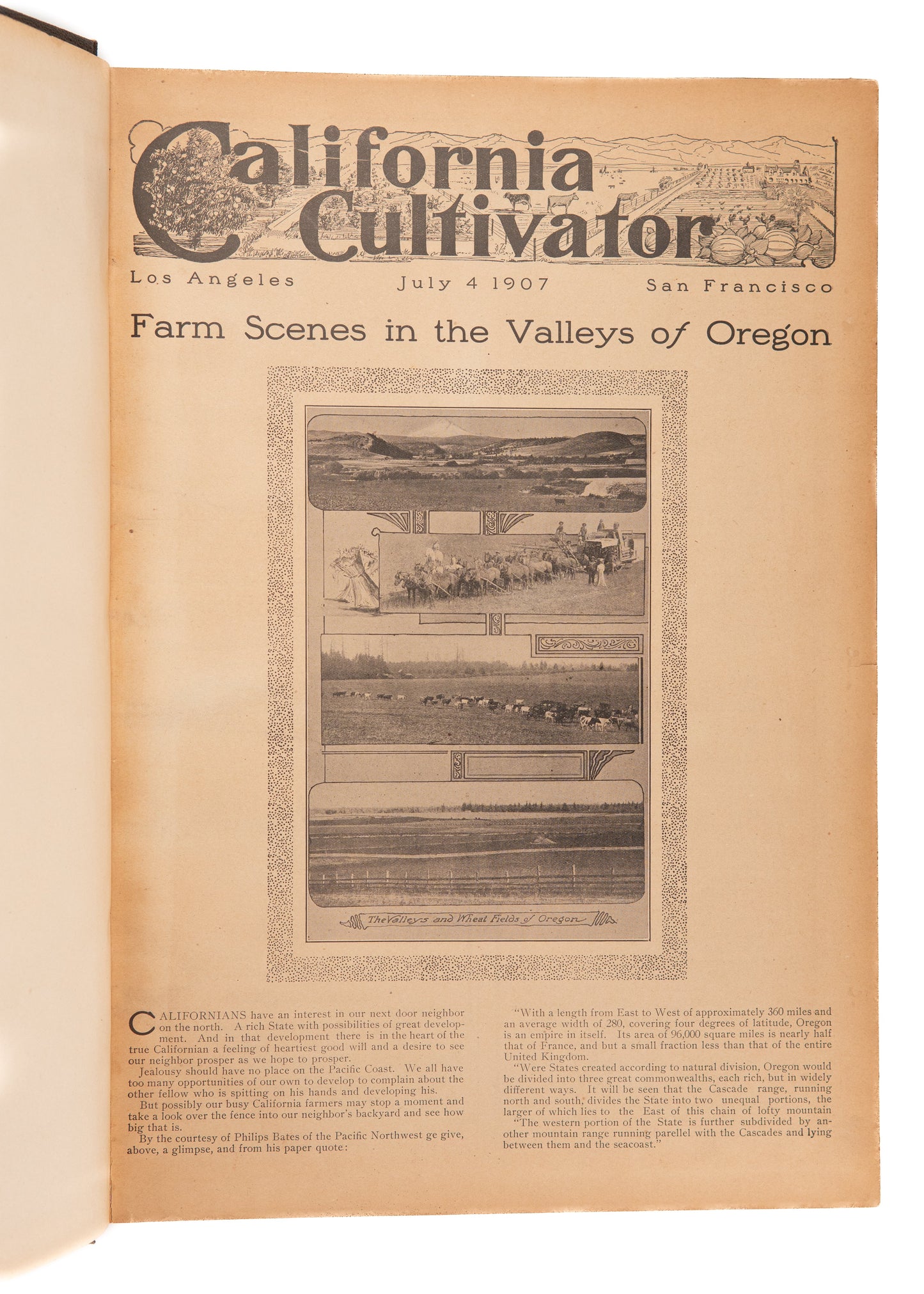 1907 CALIFORNIA CULTIVATOR. Rare on Agriculture, Farming, and Ecology in California.