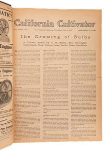 1907 CALIFORNIA CULTIVATOR. Rare on Agriculture, Farming, and Ecology in California.